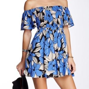 Free People Louise Floral Off the shoulder dress